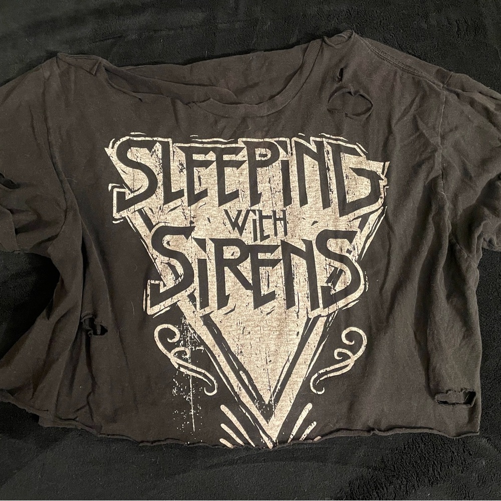 Sleeping with Sirens Black Distressed Graphic Tee